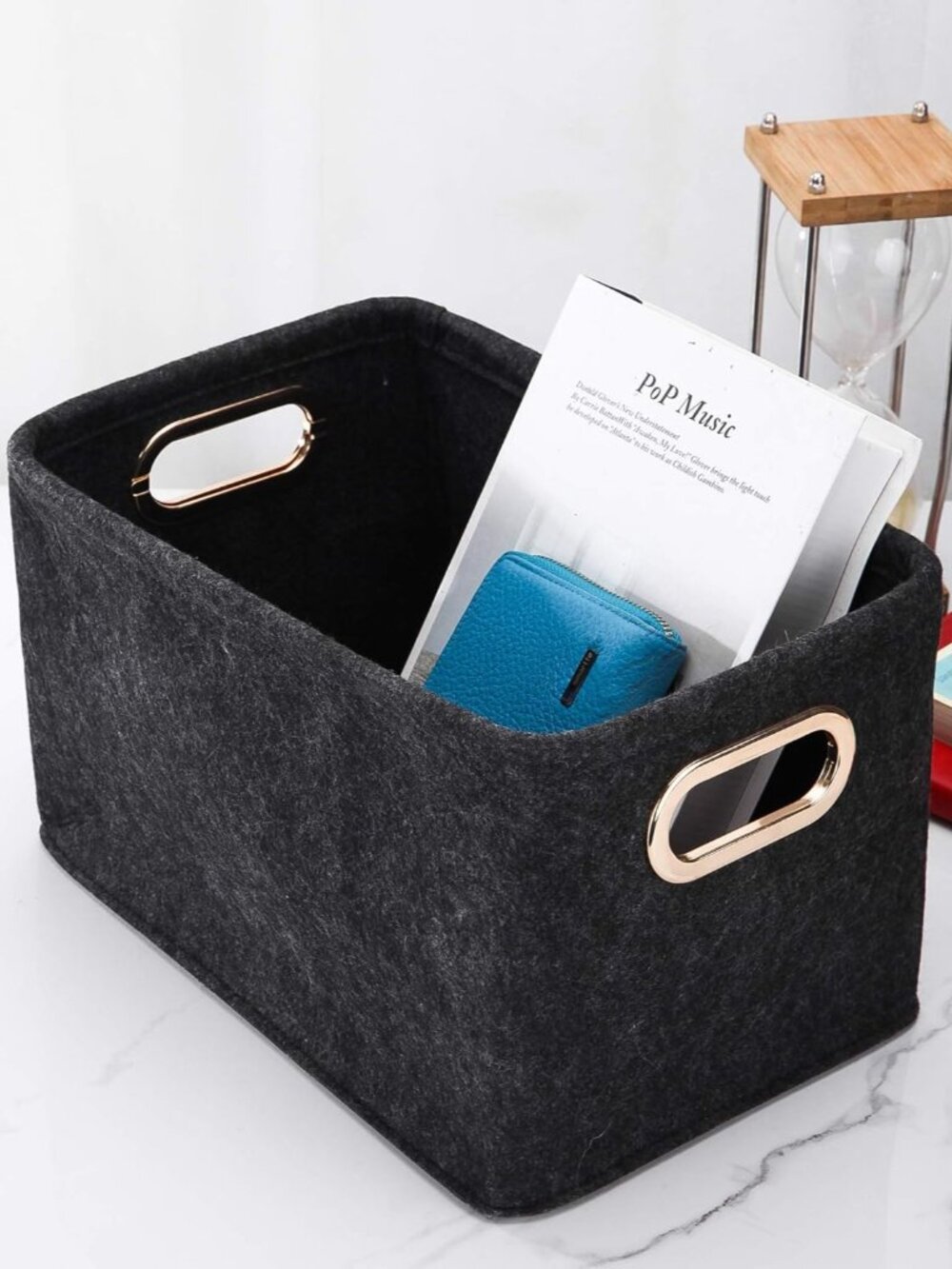 Collapsible Storage Bins Foldable Felt Fabric Storage Basket Organizer Boxes Con - Picture 4 of 8